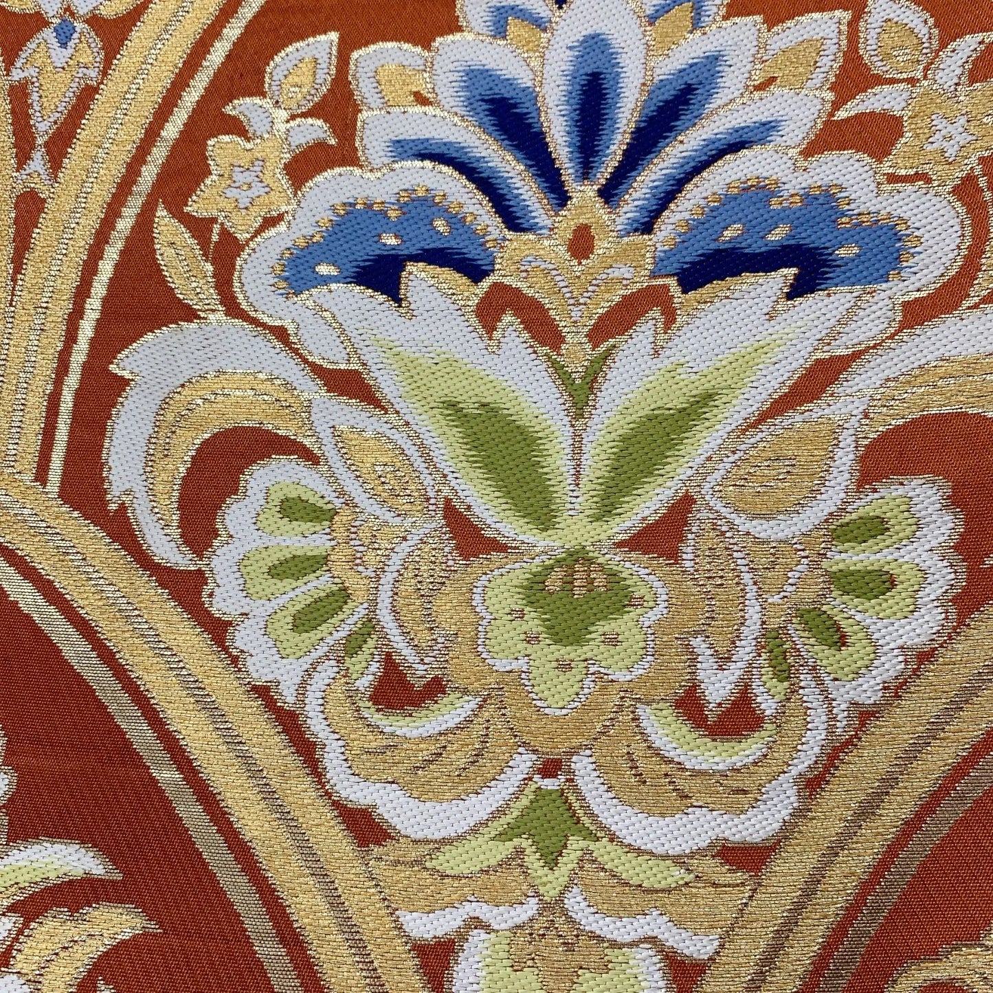 6351# Japanese Vintage Fukuro Obi Belt Kimono Fabric Silk Traditional