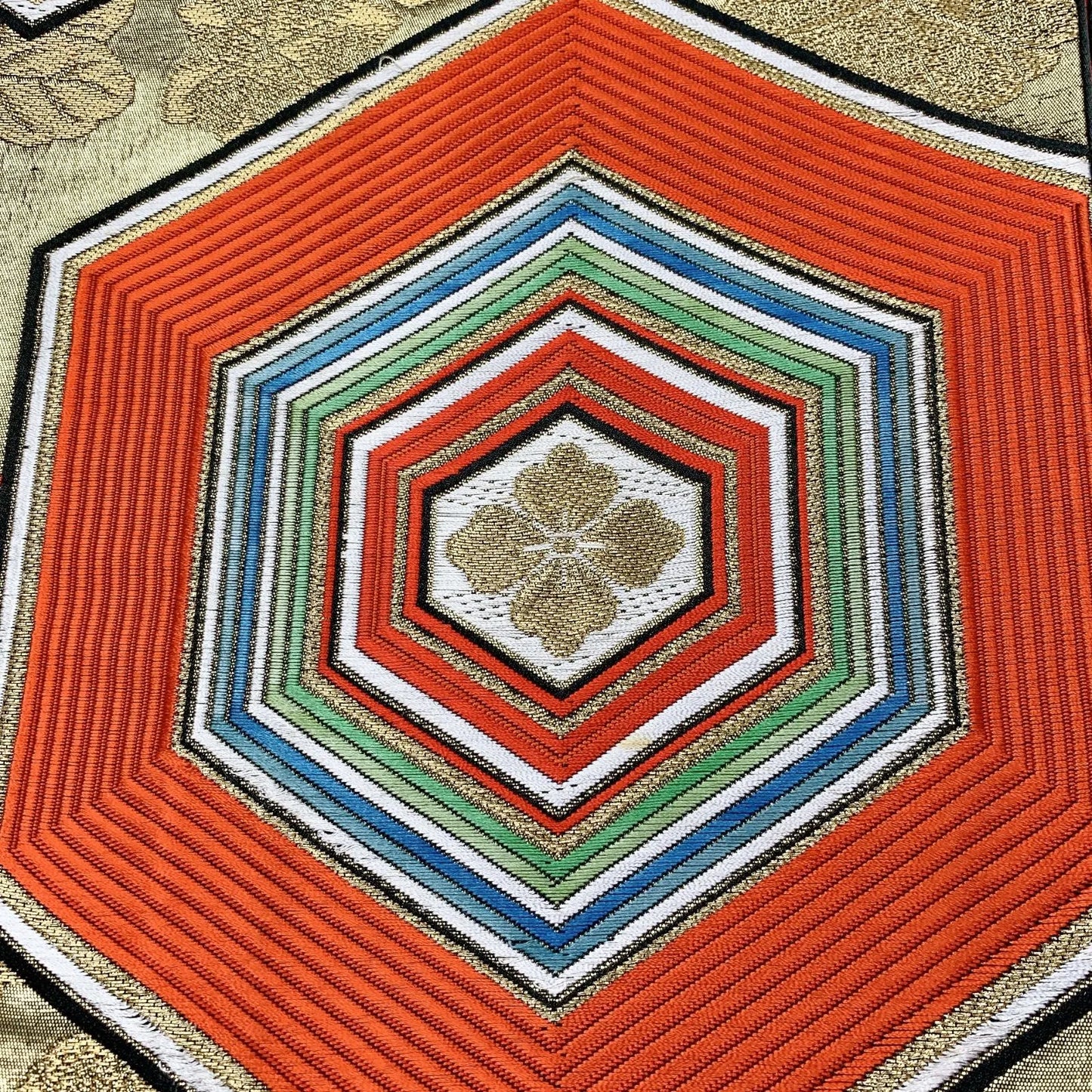 6353# Japanese Vintage Fukuro Obi Belt Kimono Fabric Silk Traditional