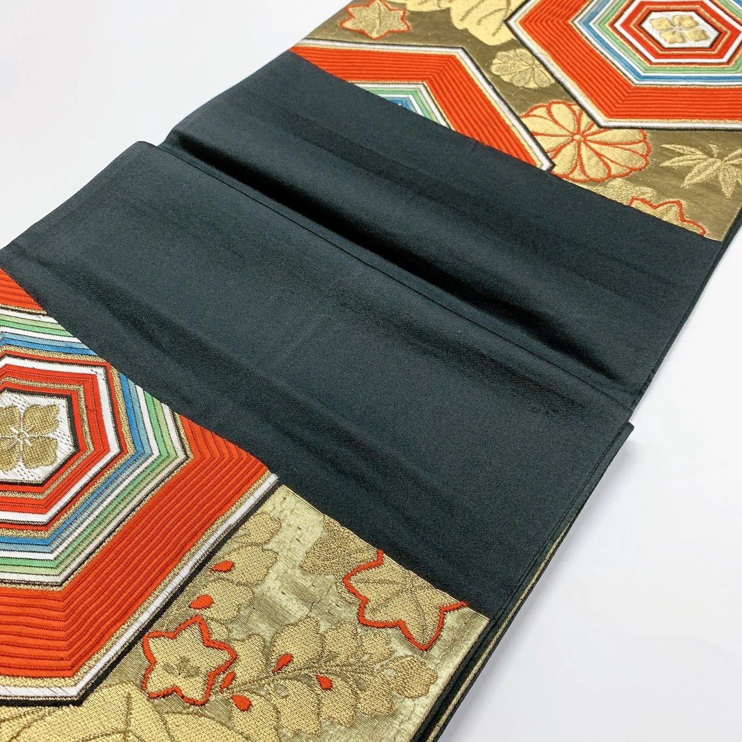 6353# Japanese Vintage Fukuro Obi Belt Kimono Fabric Silk Traditional