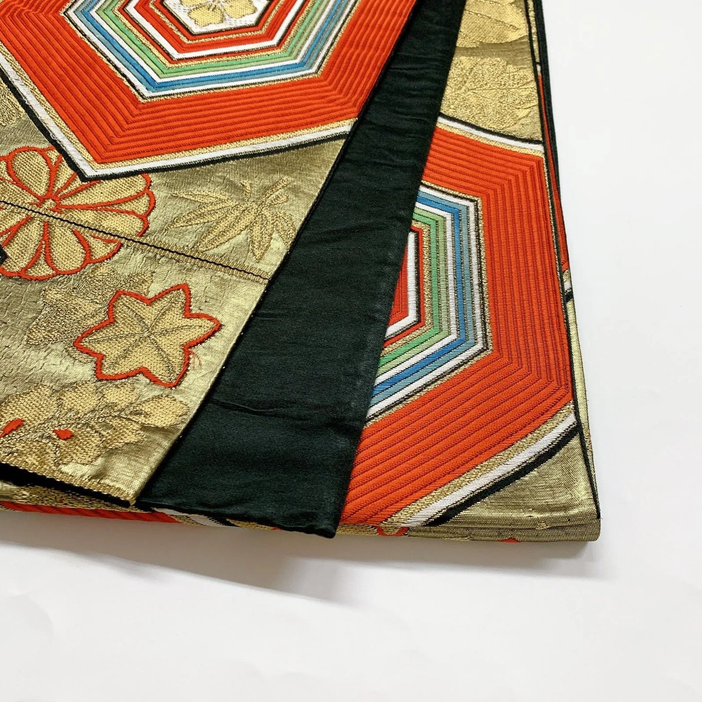 6353# Japanese Vintage Fukuro Obi Belt Kimono Fabric Silk Traditional