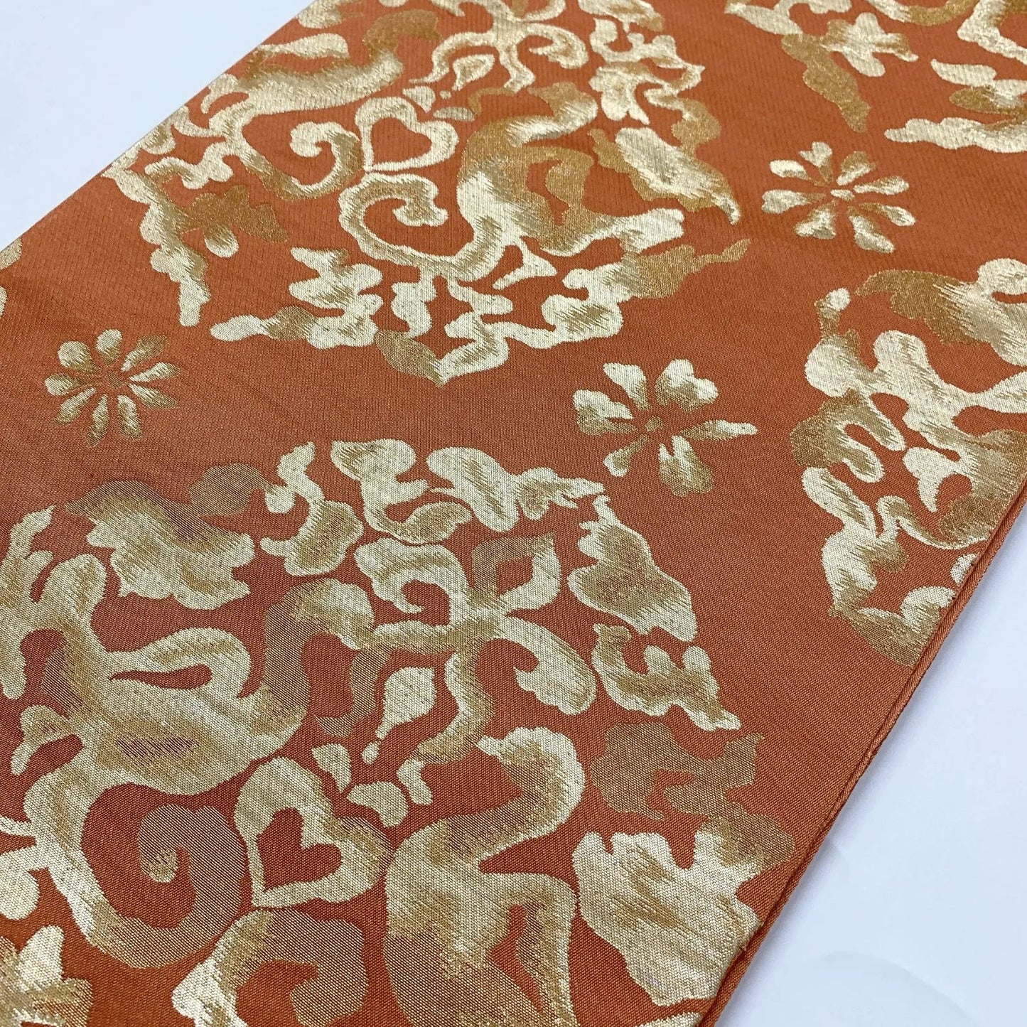 6356# Japanese Vintage Fukuro Obi Belt Kimono Fabric Silk Traditional