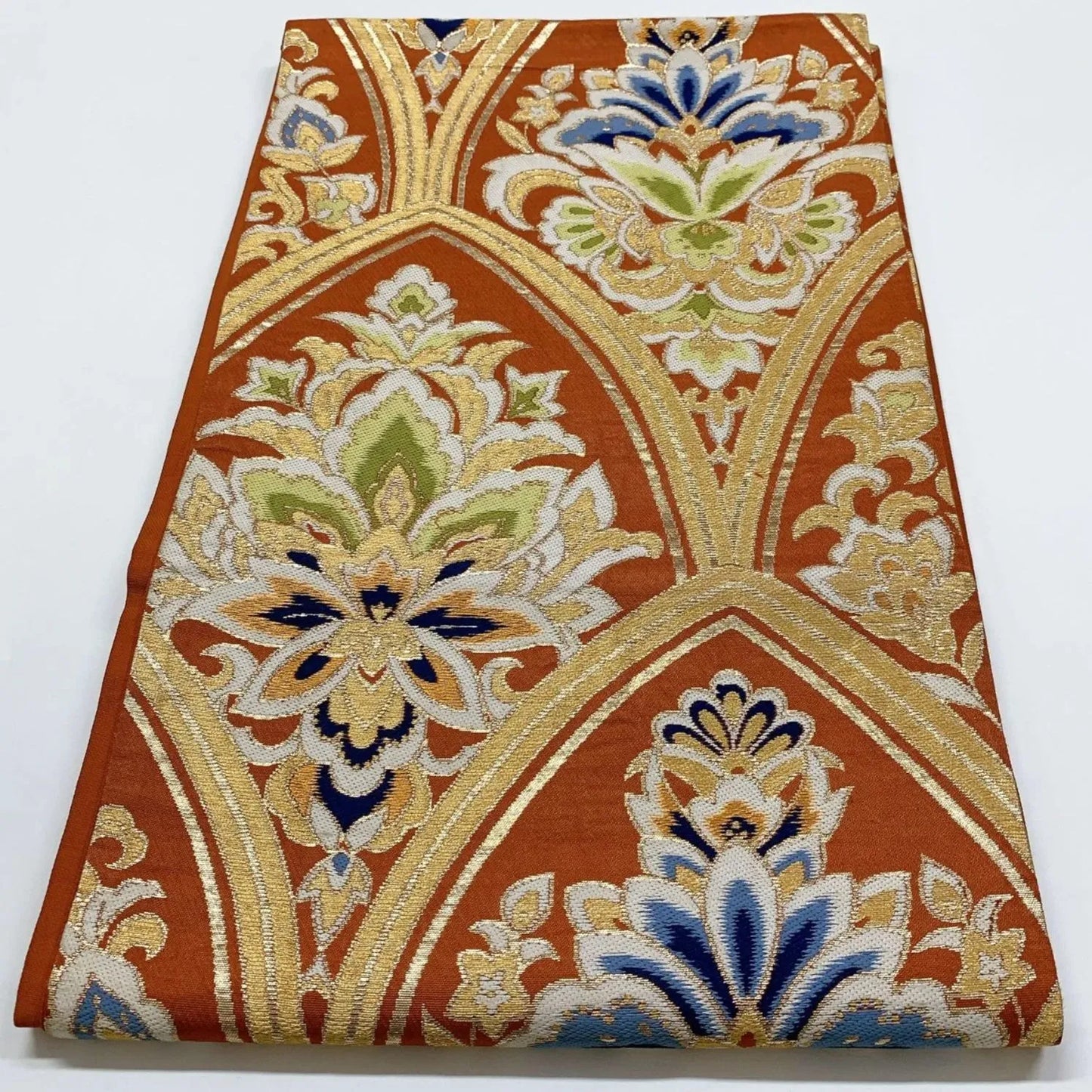 6351# Japanese Vintage Fukuro Obi Belt Kimono Fabric Silk Traditional