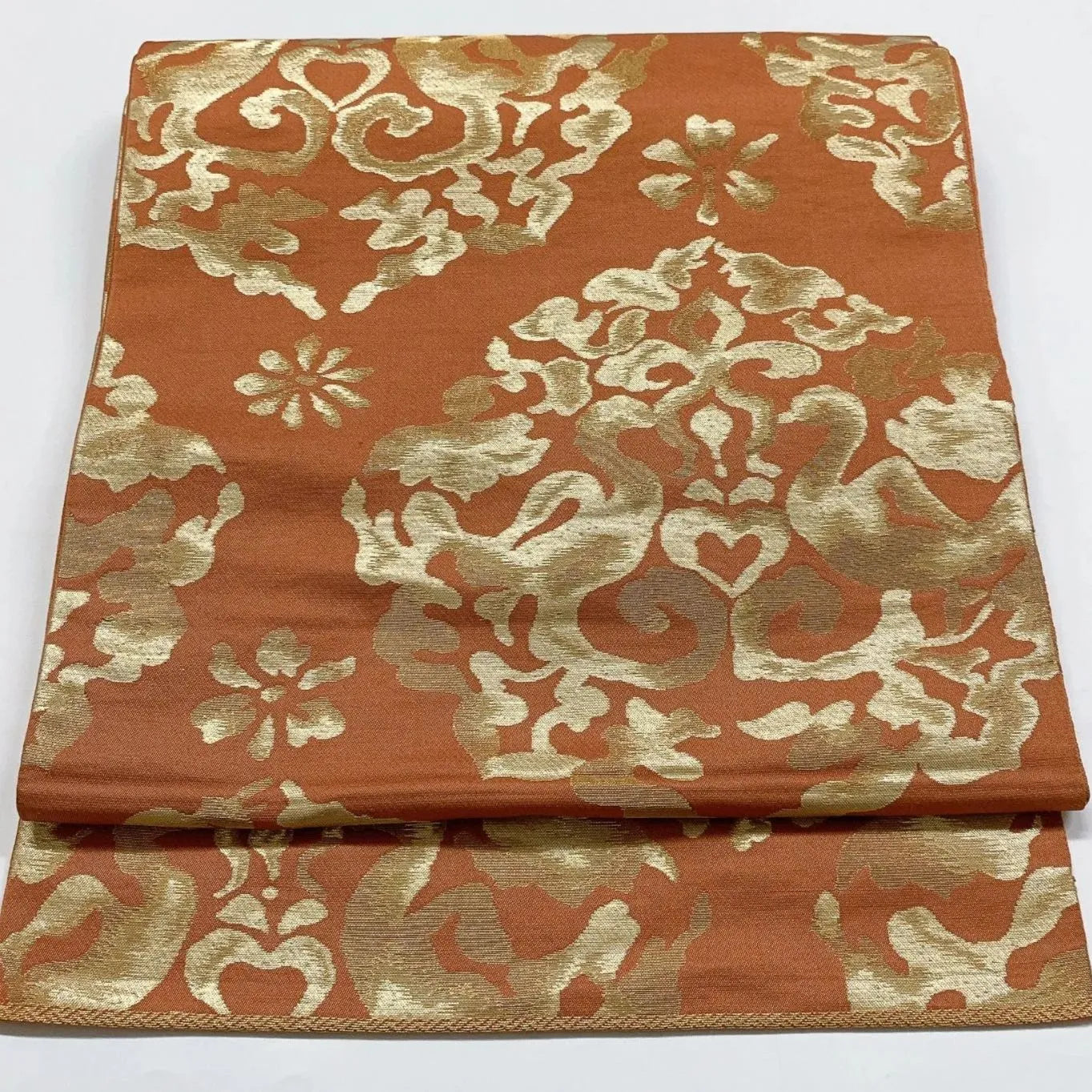 6356# Japanese Vintage Fukuro Obi Belt Kimono Fabric Silk Traditional