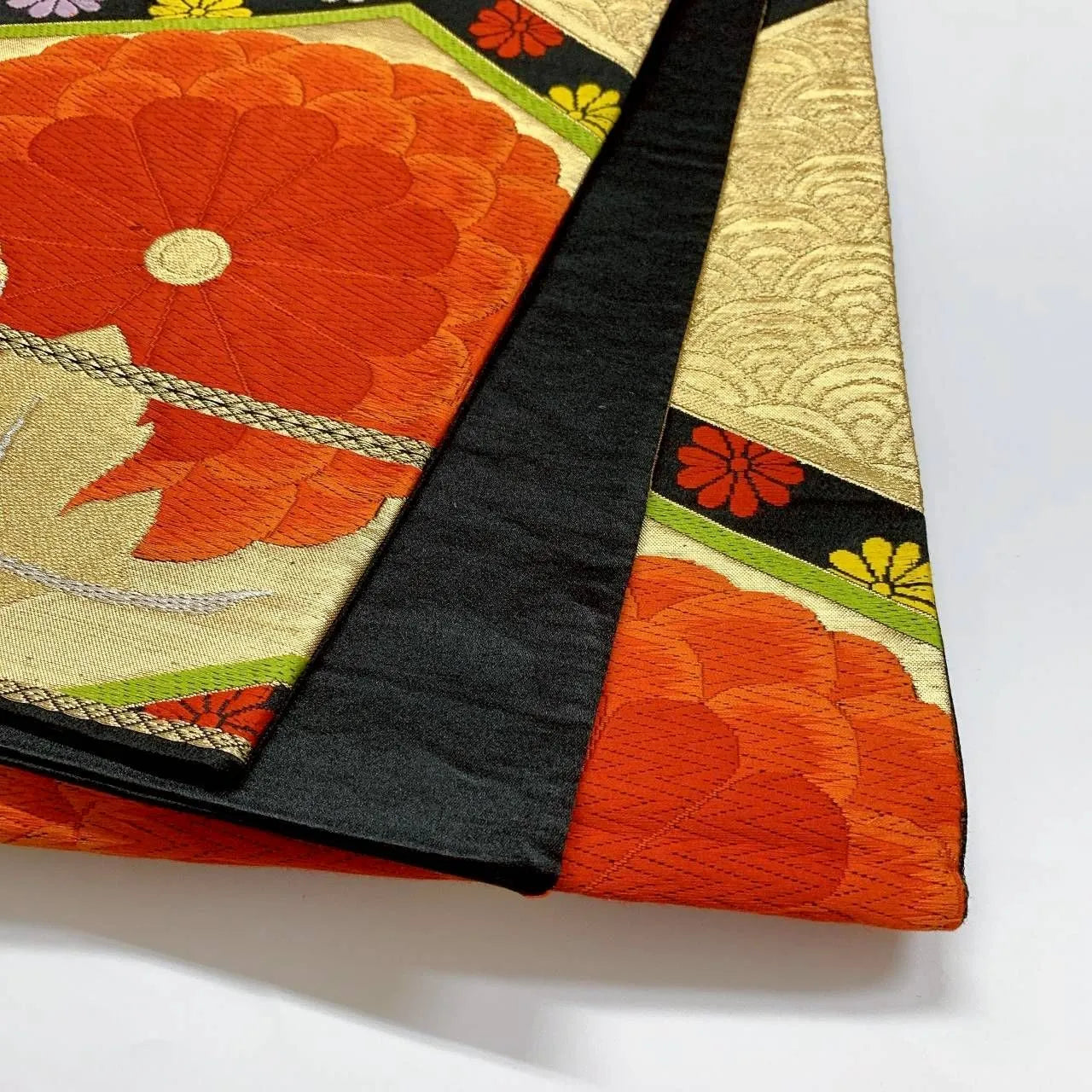 6360# Japanese Vintage Fukuro Obi Belt Kimono Fabric Silk Traditional Embroidery
