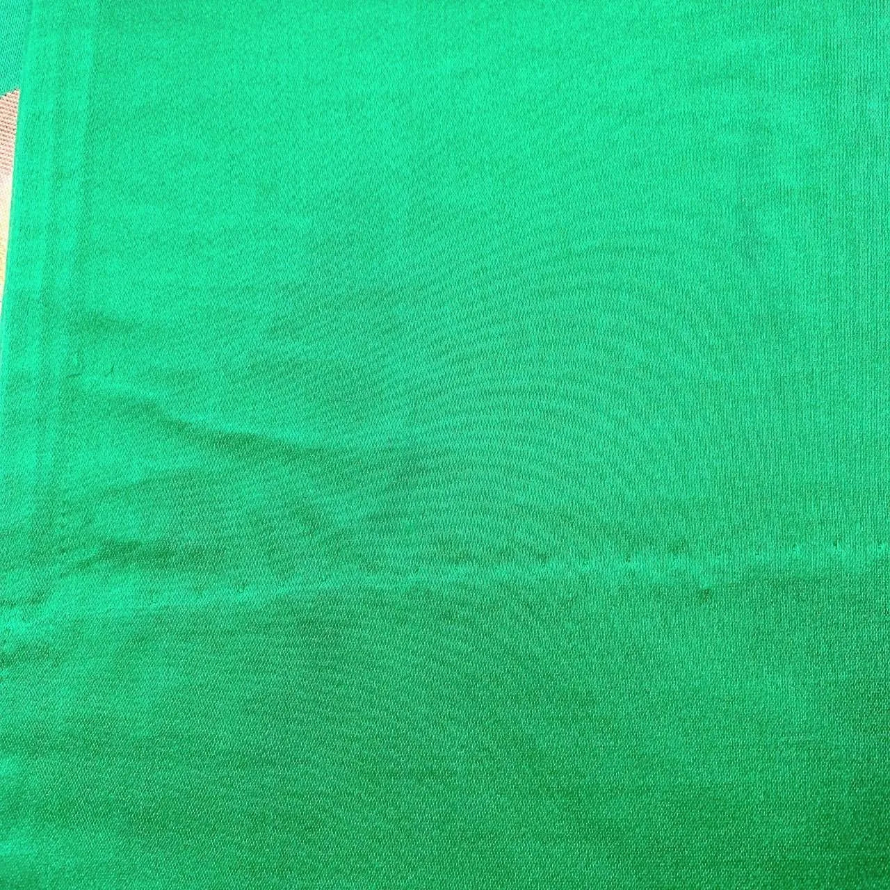 6366# Japanese Vintage Fukuro Obi Belt Kimono Fabric Silk Traditional Green　