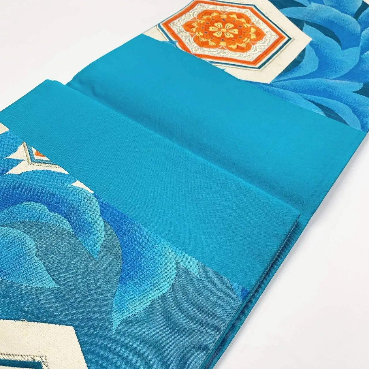 6367# Japanese Vintage Fukuro Obi Belt Kimono Fabric Silk Traditional Embroidery