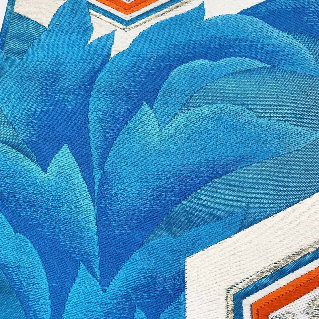 6367# Japanese Vintage Fukuro Obi Belt Kimono Fabric Silk Traditional Embroidery