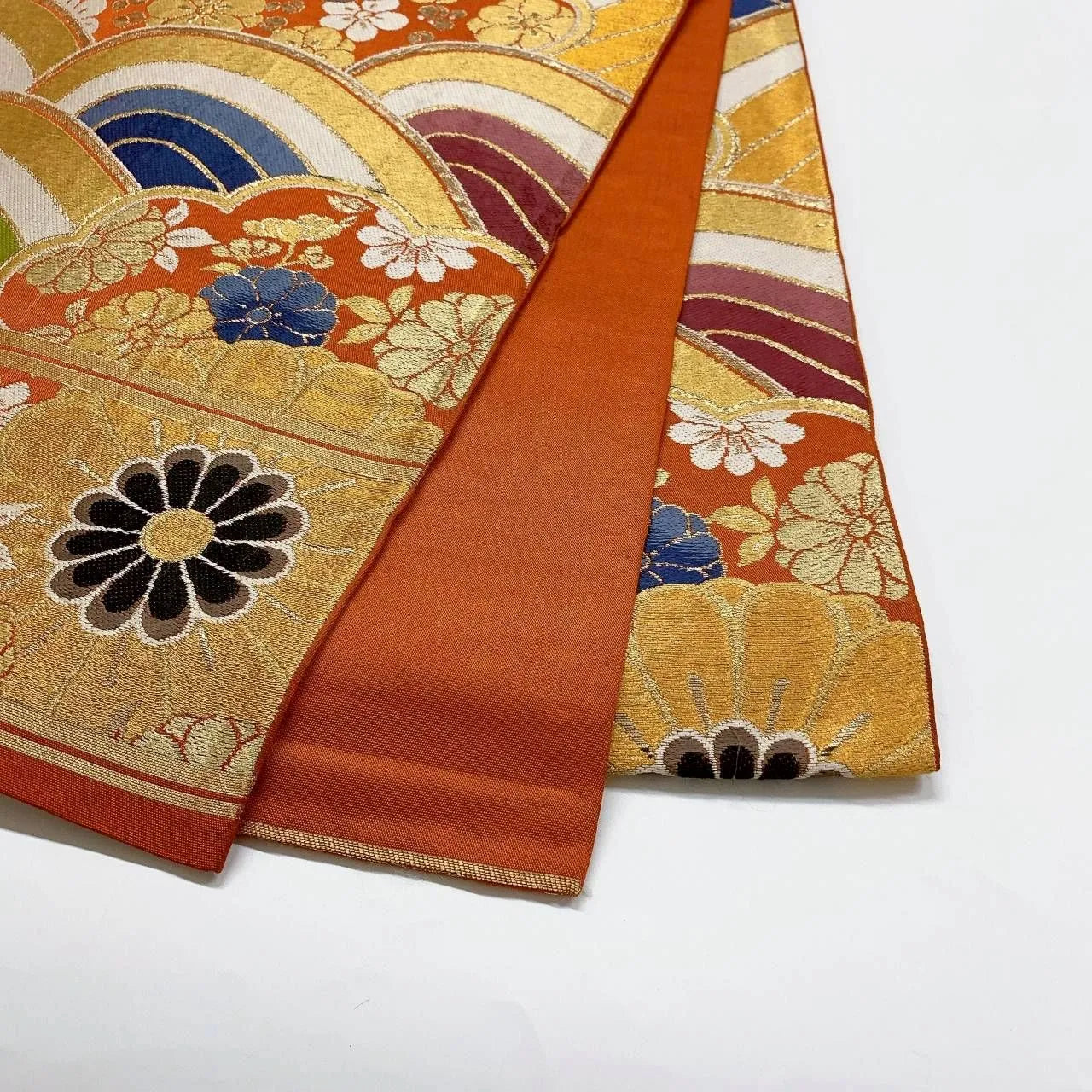 6368# Japanese Vintage Fukuro Obi Belt Kimono Fabric Silk Traditional