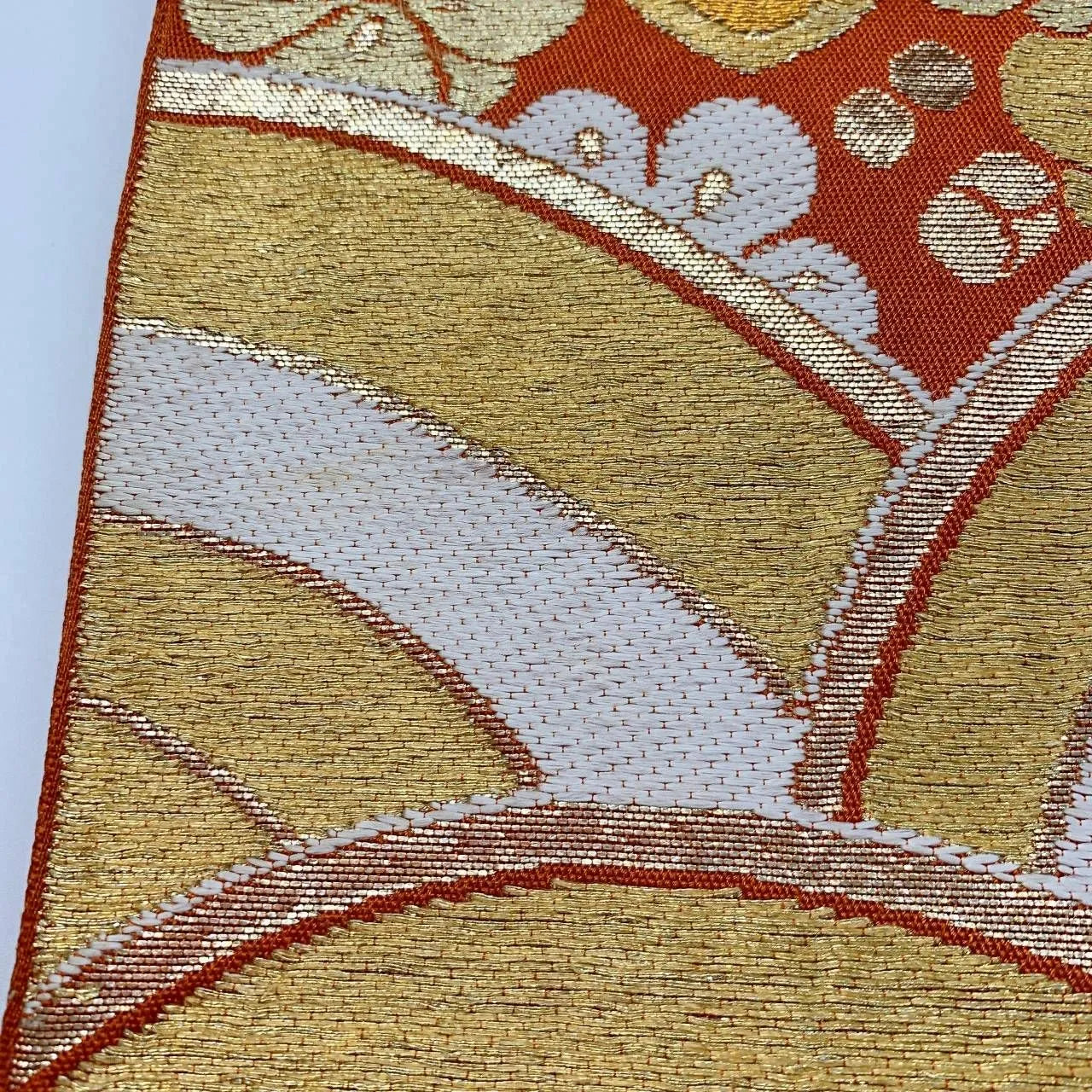 6368# Japanese Vintage Fukuro Obi Belt Kimono Fabric Silk Traditional