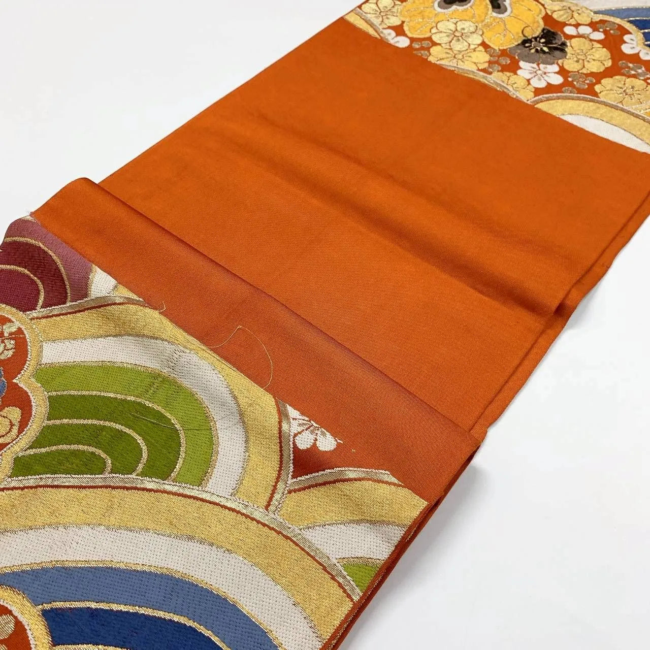 6368# Japanese Vintage Fukuro Obi Belt Kimono Fabric Silk Traditional