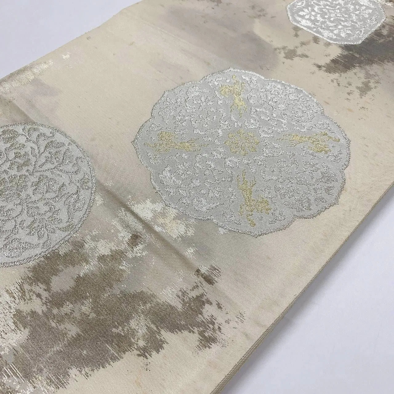 6370# Japanese Vintage Fukuro Obi Belt Kimono Fabric Silk Traditional