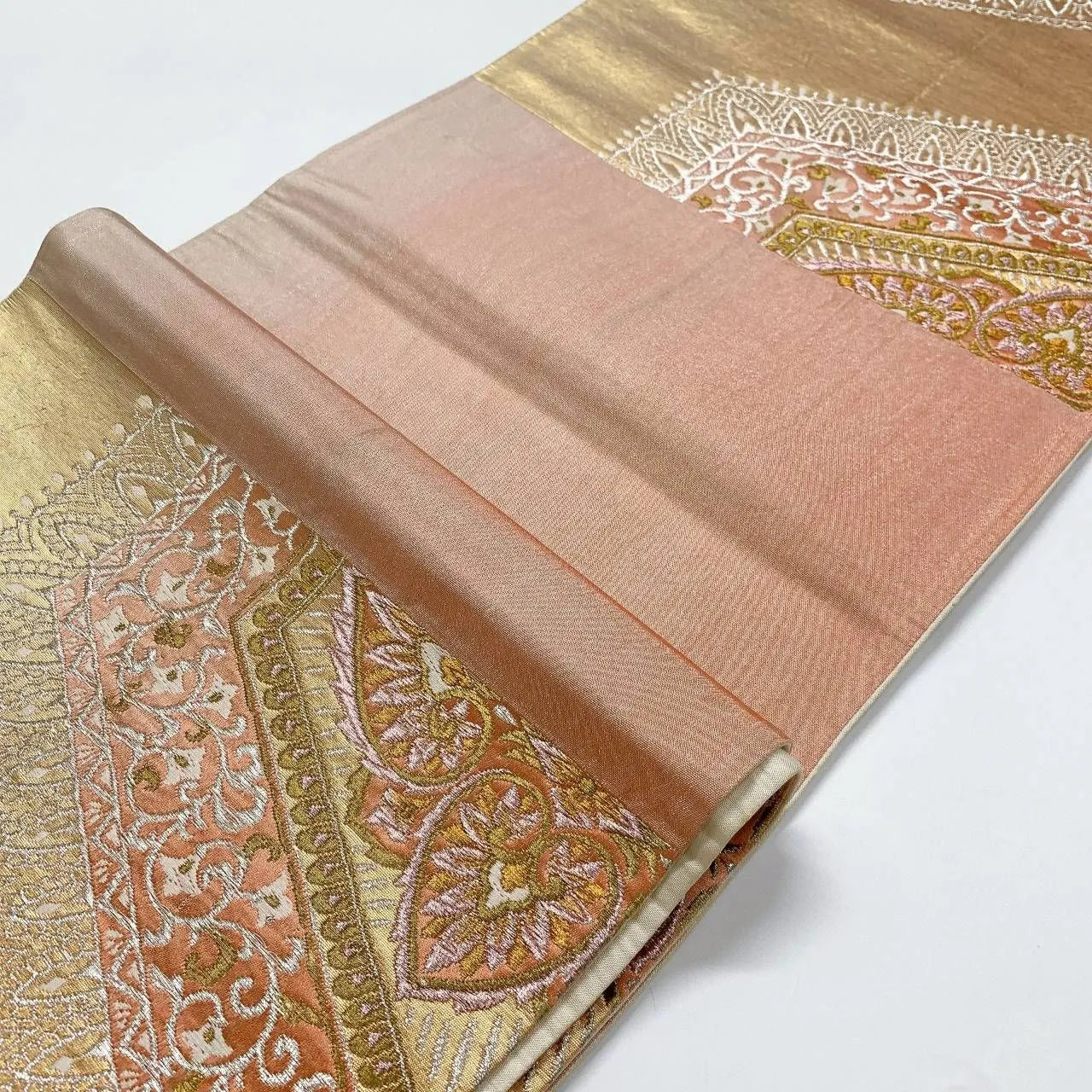 6371# Japanese Vintage Fukuro Obi Belt Kimono Fabric Silk Traditional Untailored