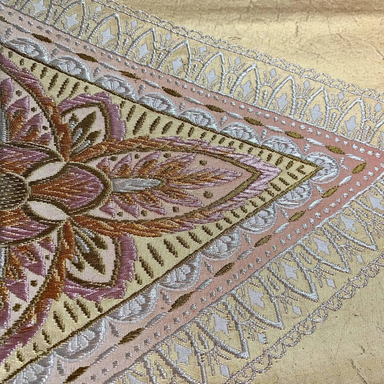 6371# Japanese Vintage Fukuro Obi Belt Kimono Fabric Silk Traditional Untailored