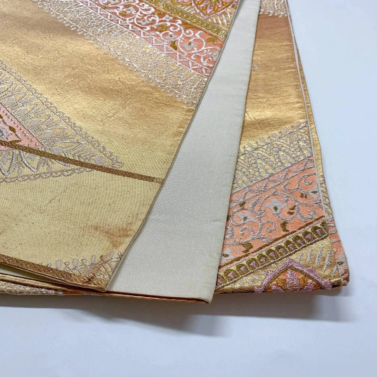 6371# Japanese Vintage Fukuro Obi Belt Kimono Fabric Silk Traditional Untailored