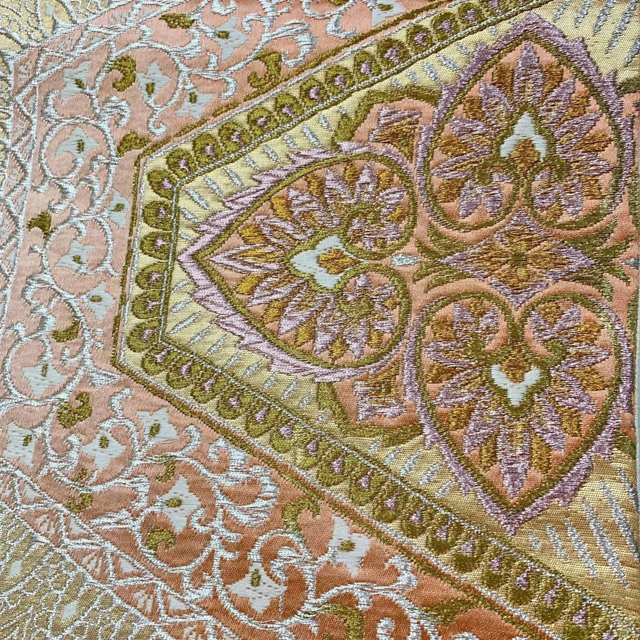 6371# Japanese Vintage Fukuro Obi Belt Kimono Fabric Silk Traditional Untailored