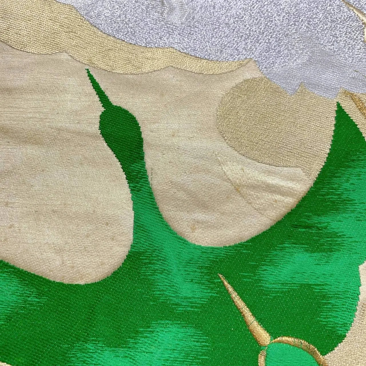 6374# Japanese Vintage Fukuro Obi Belt Kimono Fabric Silk Traditional Untailored