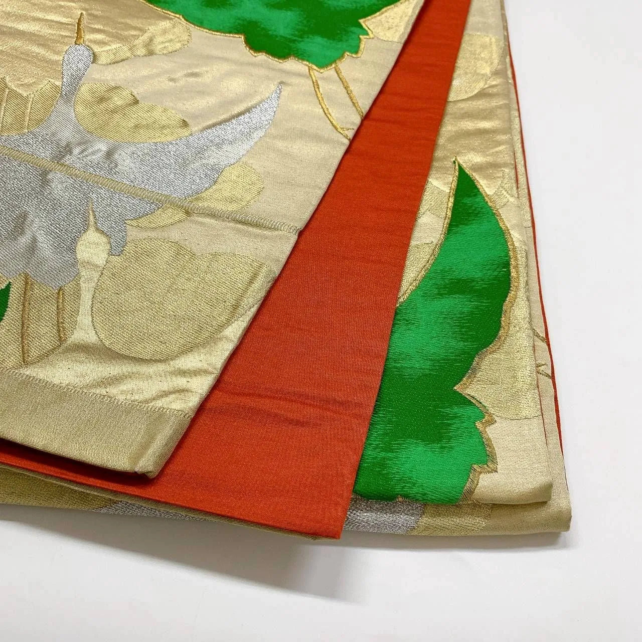 6374# Japanese Vintage Fukuro Obi Belt Kimono Fabric Silk Traditional Untailored