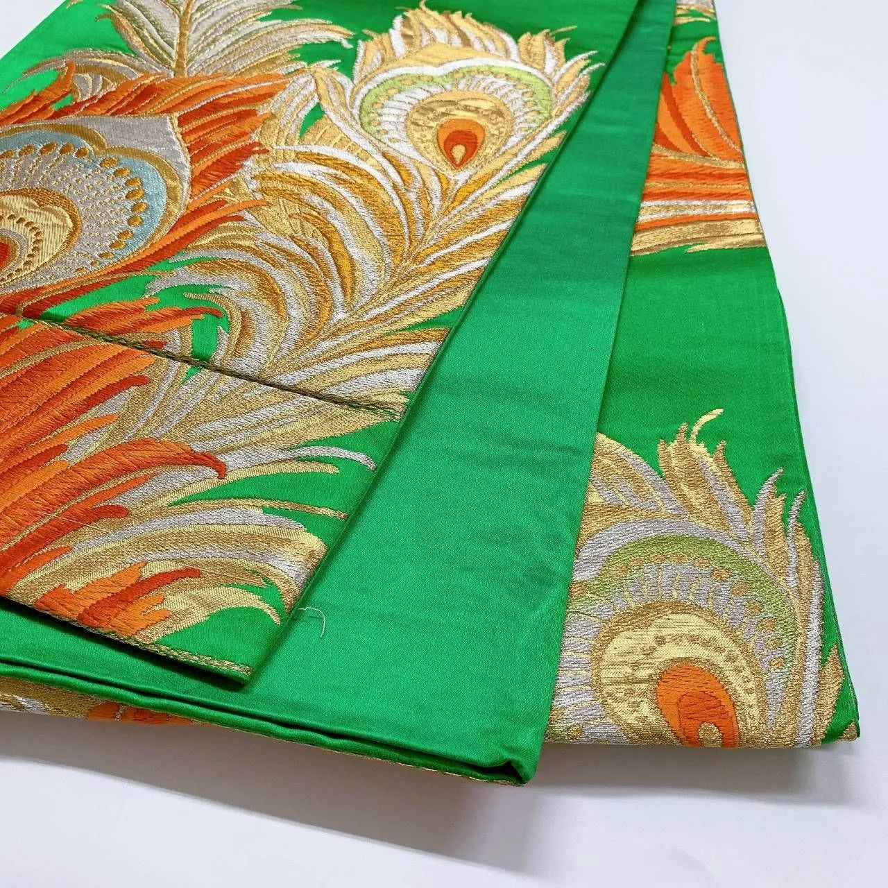 6375# Japanese Vintage Fukuro Obi Belt Kimono Fabric Silk Traditional Embroidery