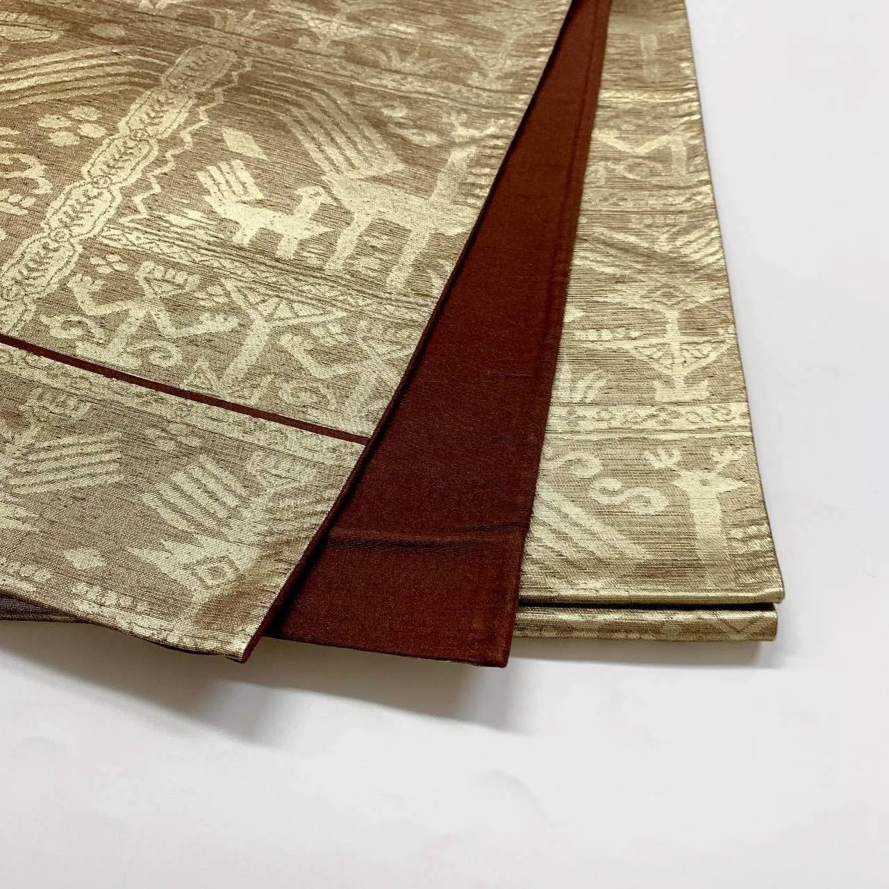 6376# Japanese Vintage Fukuro Obi Belt Kimono Fabric Silk Traditional