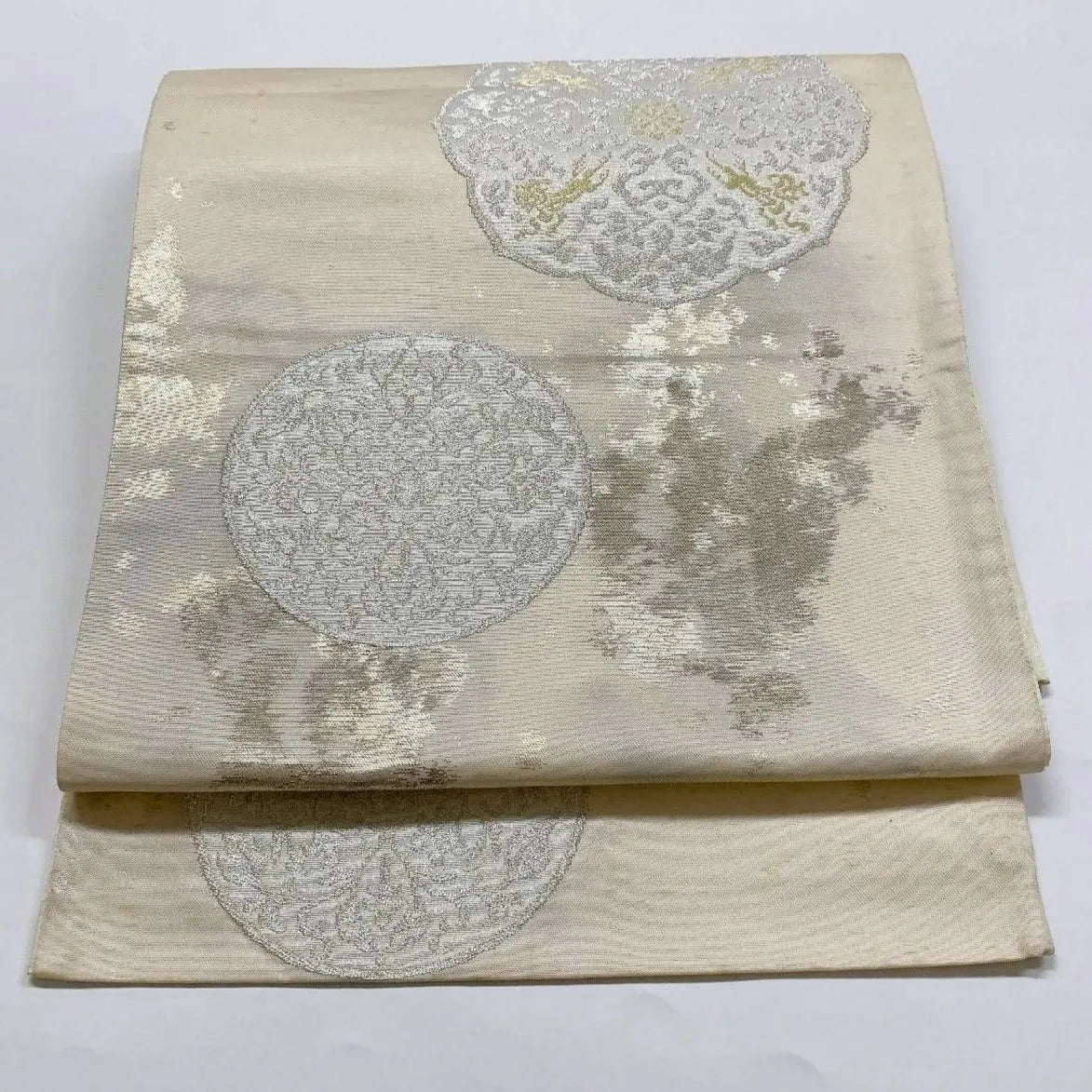 6370# Japanese Vintage Fukuro Obi Belt Kimono Fabric Silk Traditional