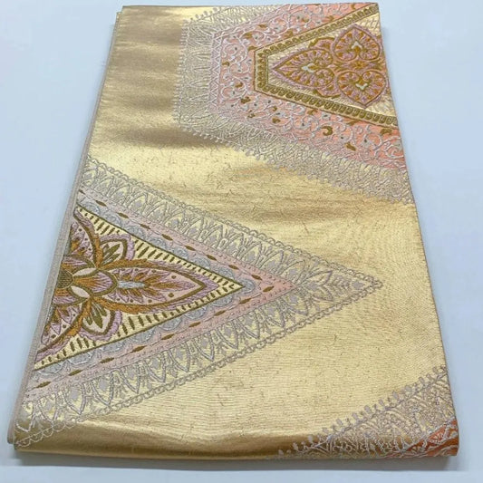 6371# Japanese Vintage Fukuro Obi Belt Kimono Fabric Silk Traditional Untailored