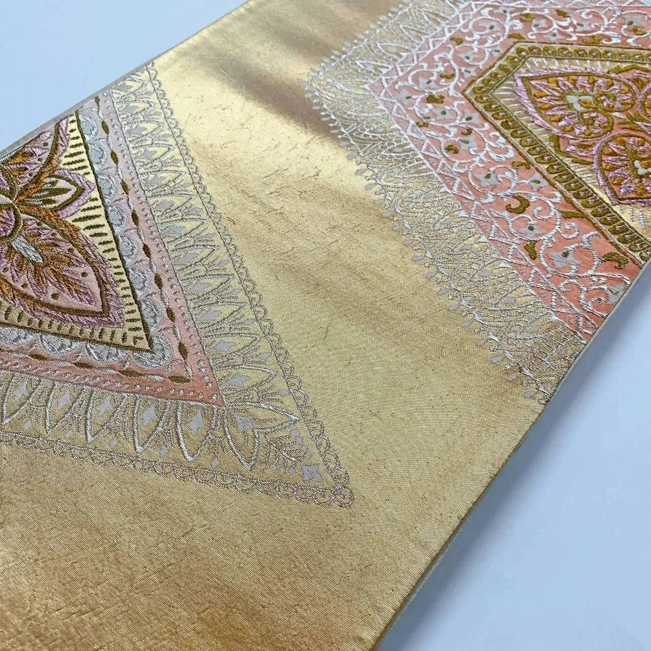 6371# Japanese Vintage Fukuro Obi Belt Kimono Fabric Silk Traditional Untailored