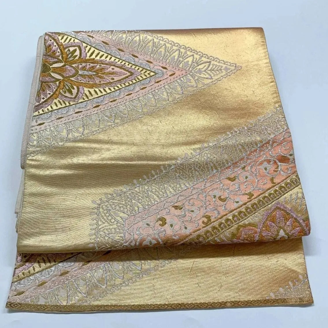 6371# Japanese Vintage Fukuro Obi Belt Kimono Fabric Silk Traditional Untailored