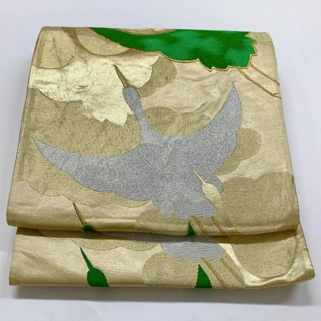 6374# Japanese Vintage Fukuro Obi Belt Kimono Fabric Silk Traditional Untailored