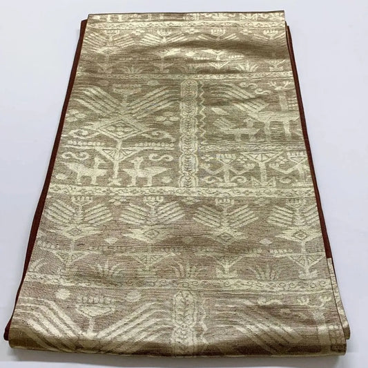 6376# Japanese Vintage Fukuro Obi Belt Kimono Fabric Silk Traditional