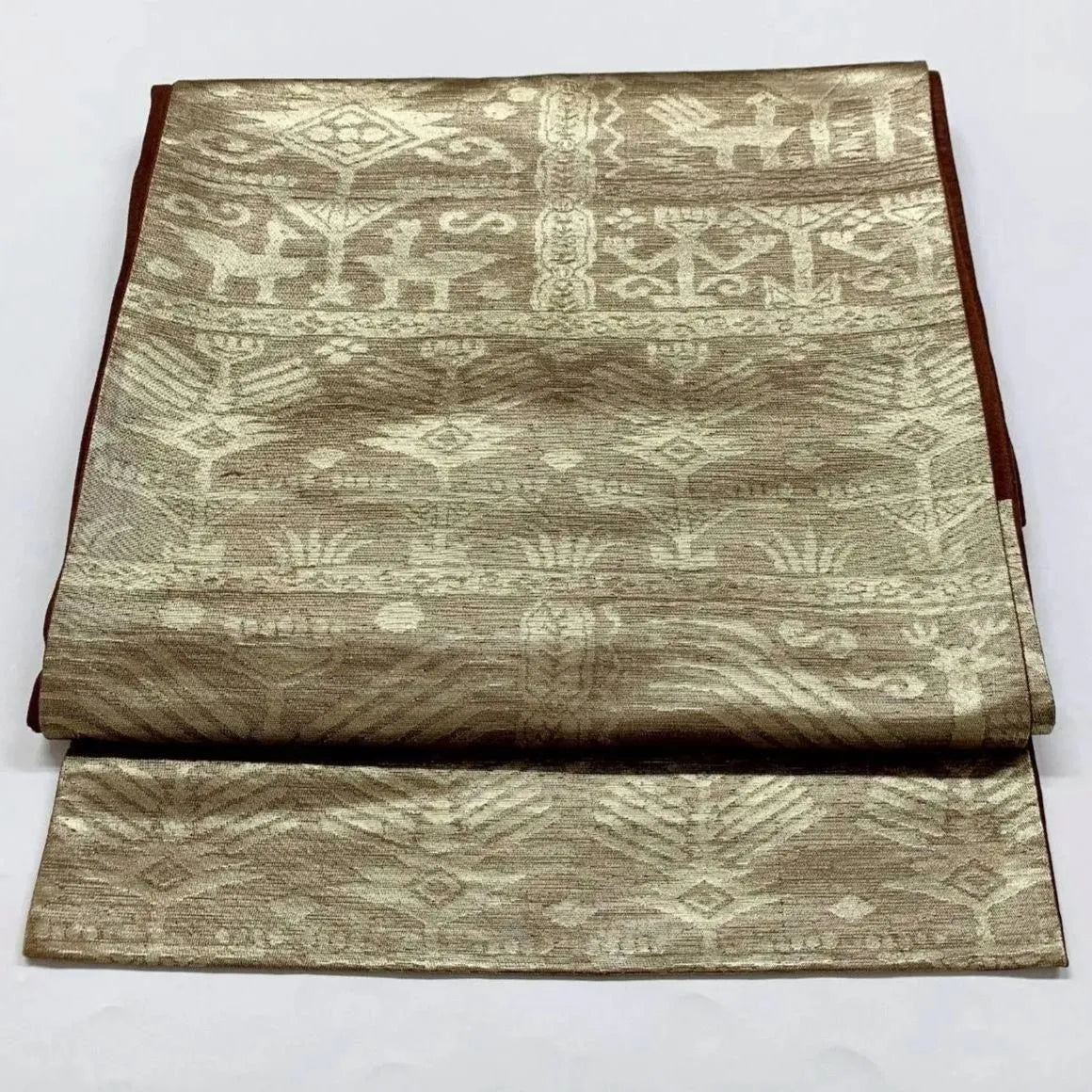 6376# Japanese Vintage Fukuro Obi Belt Kimono Fabric Silk Traditional