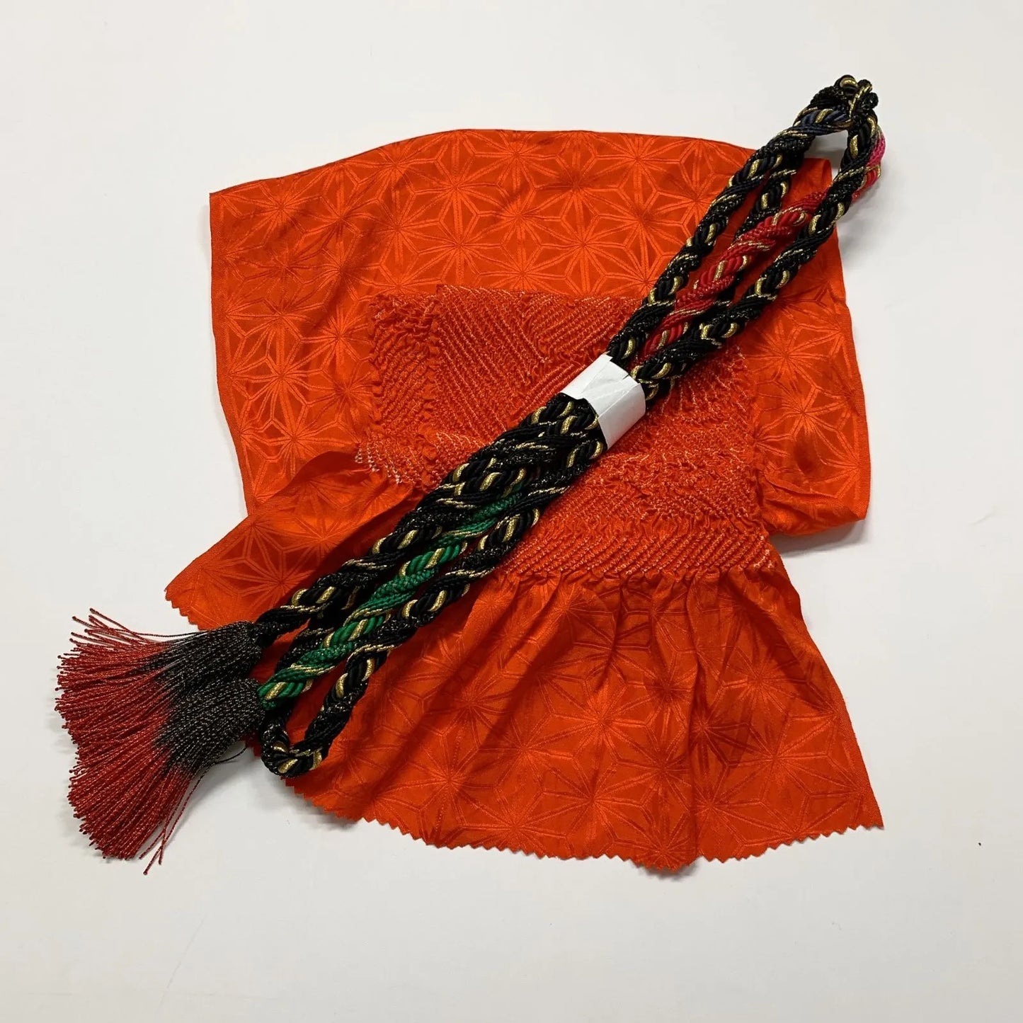 6493# Japanese Kimono Accessory Obiage and Obijime 2-piece Set Silk Shibori