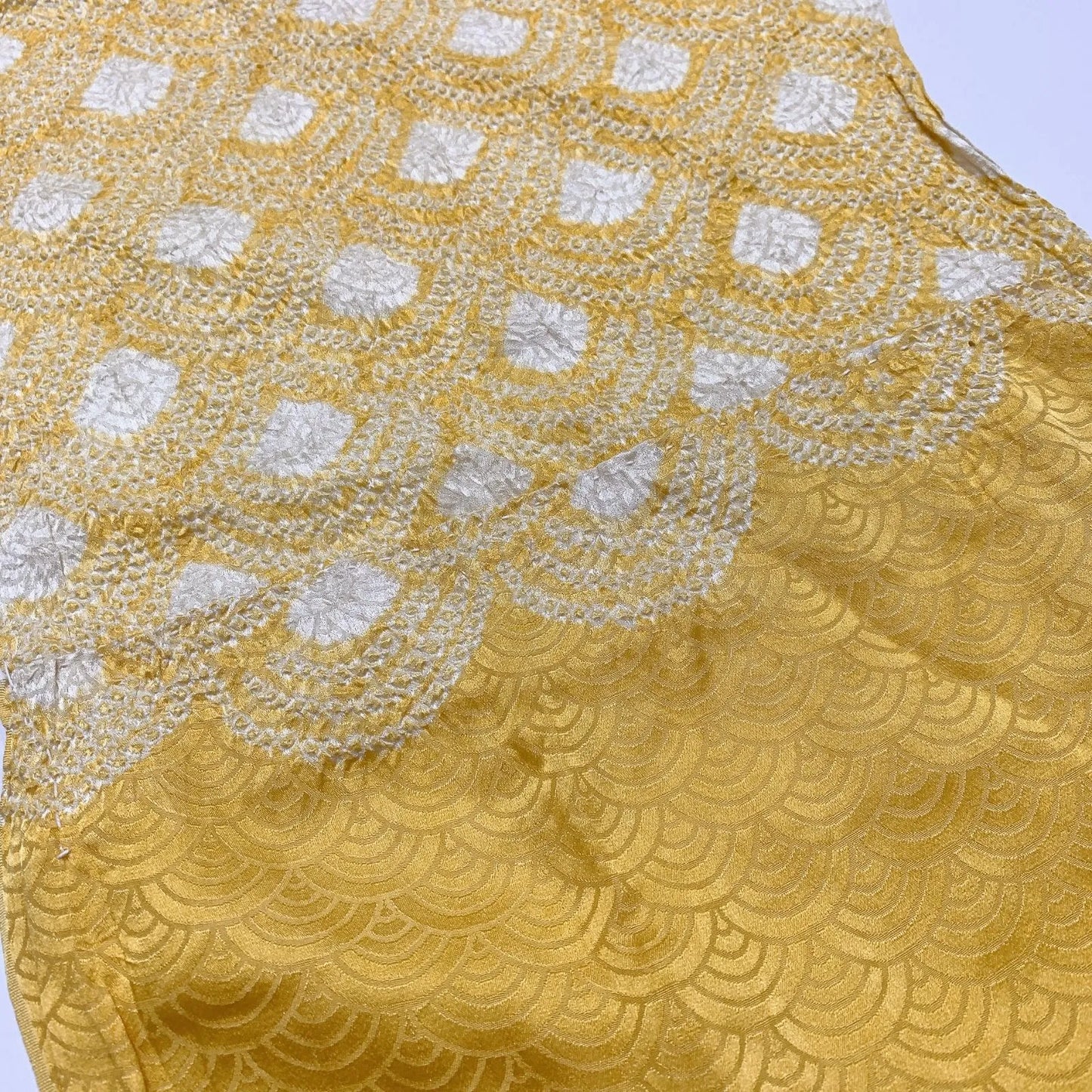 6504# Japanese Kimono Accessory Obiage and Obijime 2-piece Set Silk Shibori