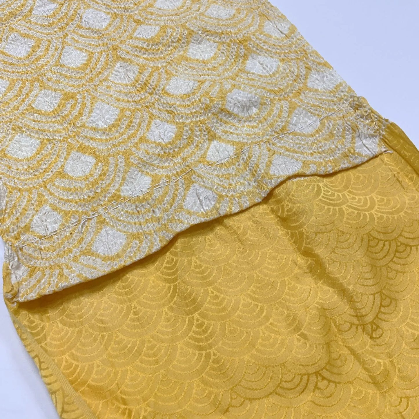 6504# Japanese Kimono Accessory Obiage and Obijime 2-piece Set Silk Shibori