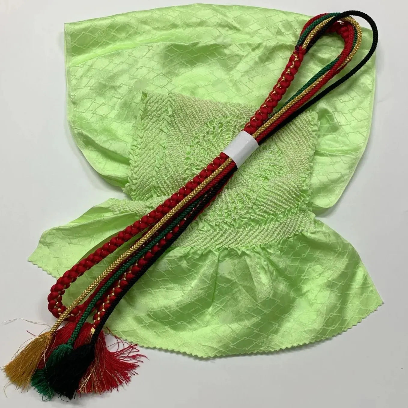 6496# Japanese Kimono Accessory Obiage and Obijime 2-piece Set Silk Shibori