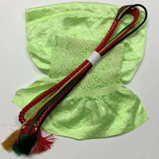 6496# Japanese Kimono Accessory Obiage and Obijime 2-piece Set Silk Shibori