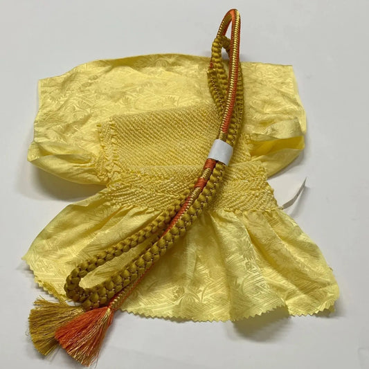 6497# Japanese Kimono Accessory Obiage and Obijime 2-piece Set Silk Shibori