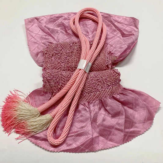 6498# Japanese Kimono Accessory Obiage and Obijime 2-piece Set Silk Shibori