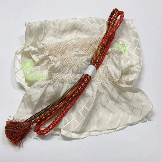 6499# Japanese Kimono Accessory Obiage and Obijime 2-piece Set Silk Shibori