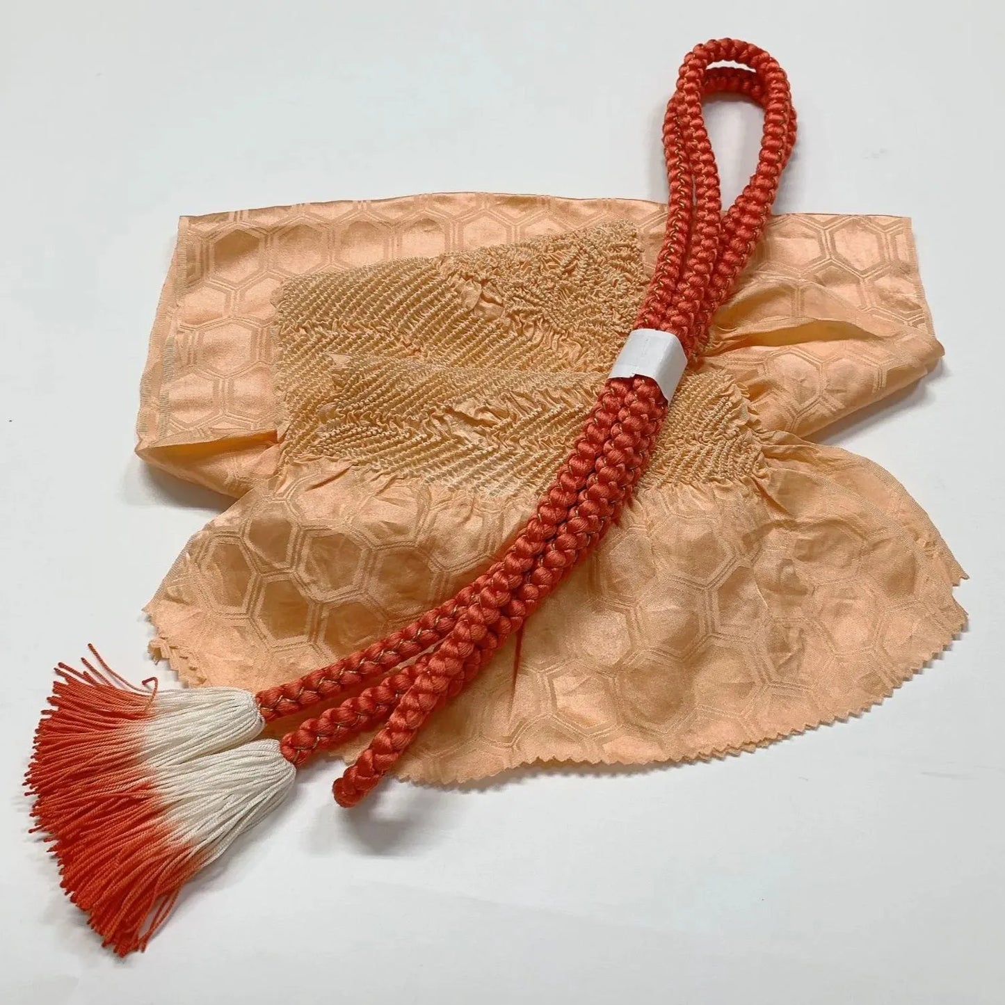 6500# Japanese Kimono Accessory Obiage and Obijime 2-piece Set Silk Shibori