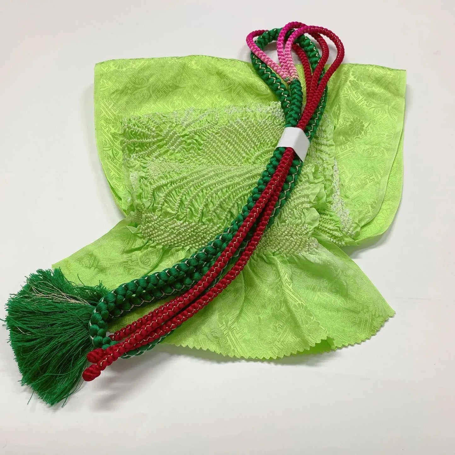 6505# Japanese Kimono Accessory Obiage and Obijime 2-piece Set Silk Shibori