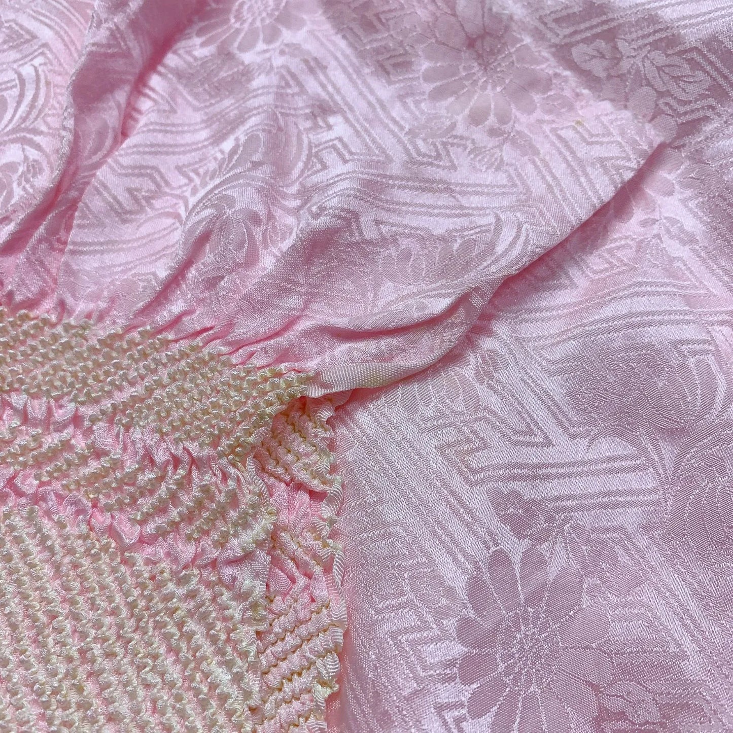 6524# Japanese Kimono Accessory Obiage and Obijime 2-piece Set Silk Shibori