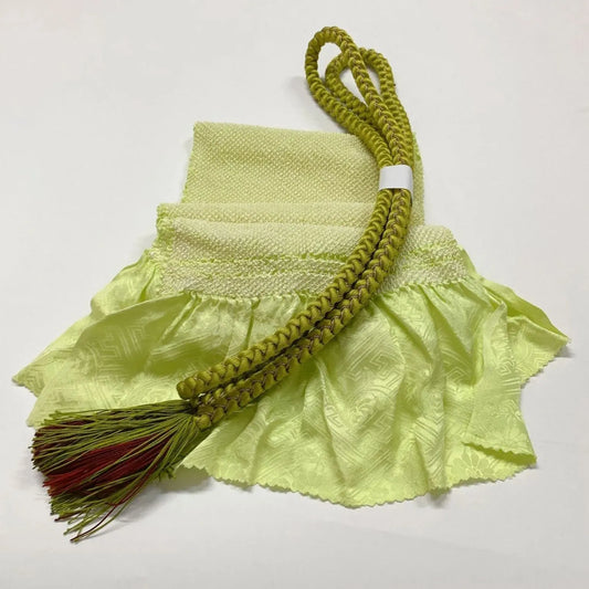 6509# Japanese Kimono Accessory Obiage and Obijime 2-piece Set Silk Shibori