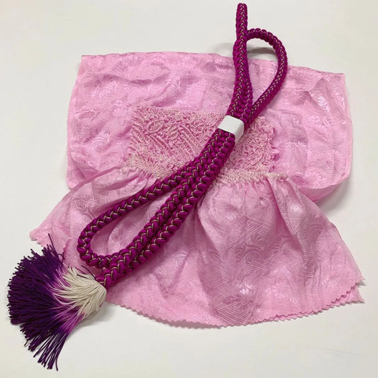 6511# Japanese Kimono Accessory Obiage and Obijime 2-piece Set Silk Shibori