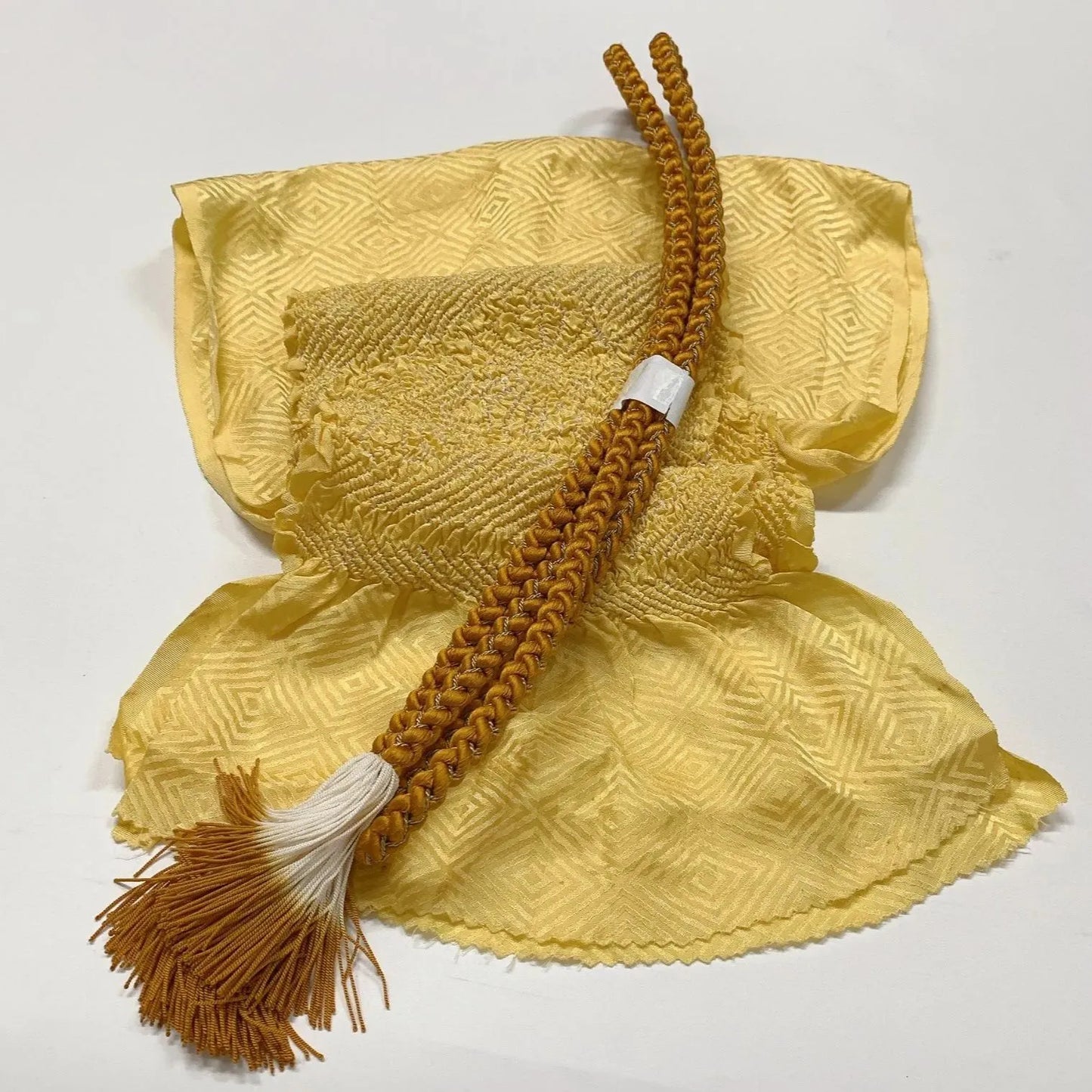 6512# Japanese Kimono Accessory Obiage and Obijime 2-piece Set Silk Shibori