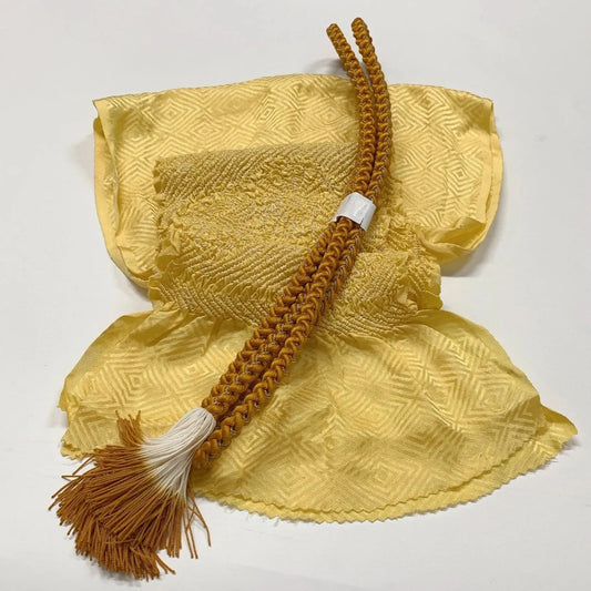 6512# Japanese Kimono Accessory Obiage and Obijime 2-piece Set Silk Shibori