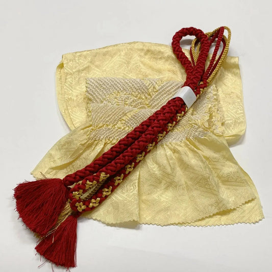 6513# Japanese Kimono Accessory Obiage and Obijime 2-piece Set Silk Shibori
