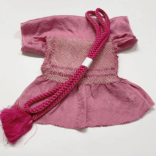 6517# Japanese Kimono Accessory Obiage and Obijime 2-piece Set Silk Shibori