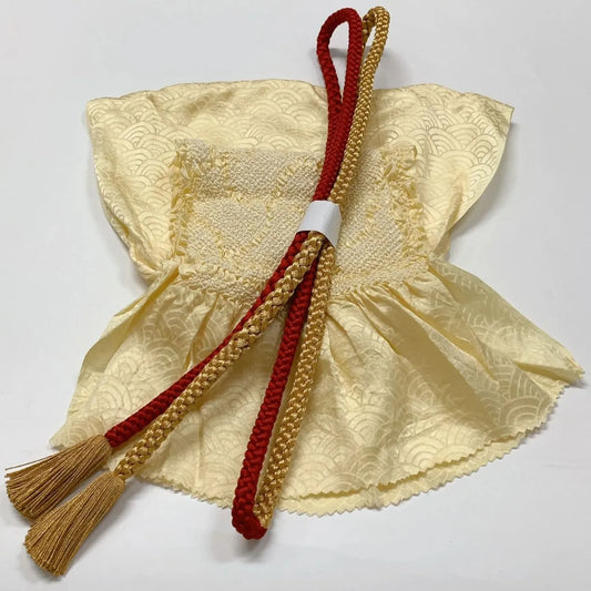 6518# Japanese Kimono Accessory Obiage and Obijime 2-piece Set Silk Shibori