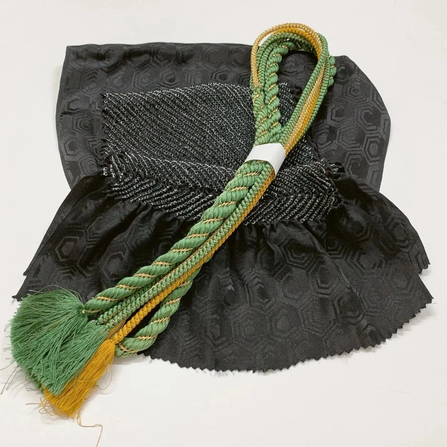 6520# Japanese Kimono Accessory Obiage and Obijime 2-piece Set Silk Shibori