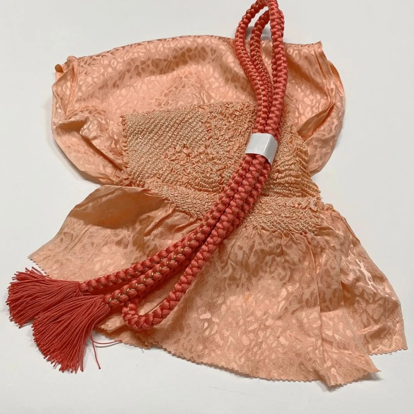 6521# Japanese Kimono Accessory Obiage and Obijime 2-piece Set Silk Shibori